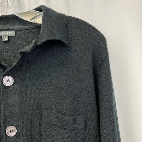 Ndstry Womens Cardigan Sweater Black Long Sleeve Collar Tight Knit Button Up XS - Picture 4 of 10